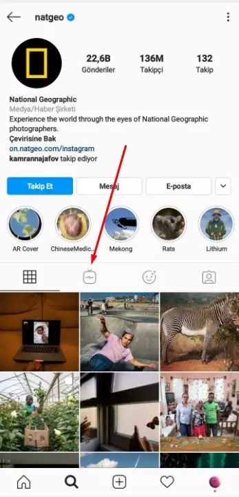 Instagram natgeo IGTV sekmesi